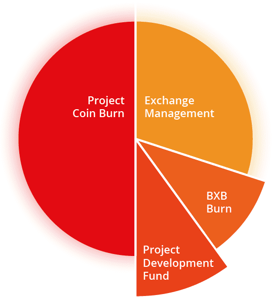 Exchange Management, BXB Burn, Project Development Fund, Project Coin Burn